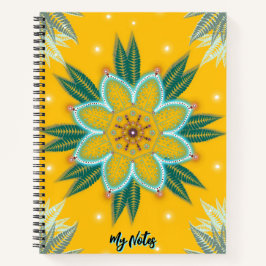 Blue Golden Mandala Blume Design Notizbuch