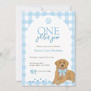 Blue Golden Retriever Ein goldenes Jahr Geburtstag Einladung