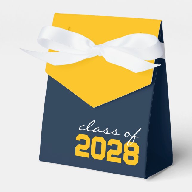 Blue & Golden Yellow Abschluss Gefälligboxen Geschenkschachtel (Vorderseite)