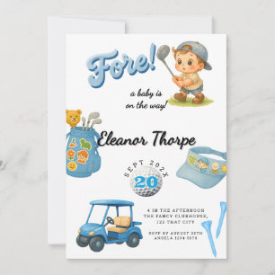 Blue Golf Baby Dusche Einladung für Jungen