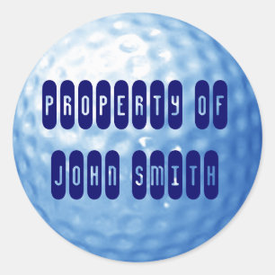 Blue Golf Ball Eigenschaft Name Stickers