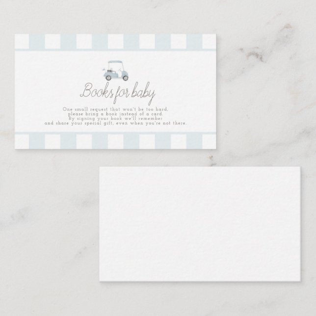 Blue Golf carbook for baby Begleitkarte (Vorne/Hinten)