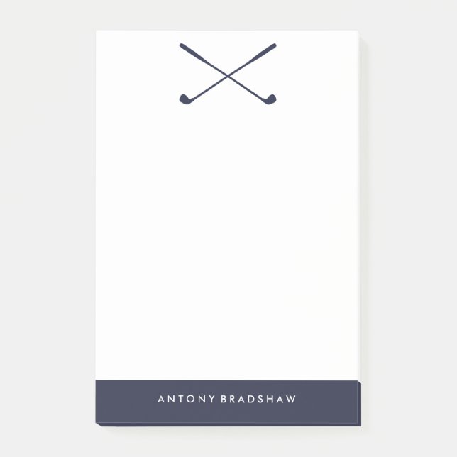 Blue Golf Clubs Post-it Klebezettel (Vorderseite)