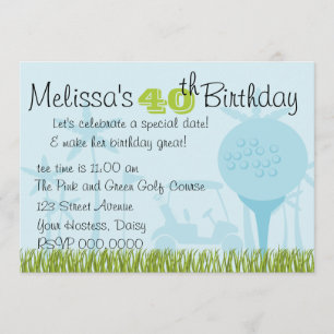 Blue Golf Date Einladung