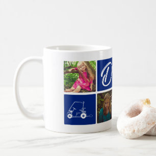 Blue Golf Foto Collage Geschenk für Vater Vatertag Kaffeetasse