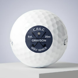 Blue Golf Genius Cross Club Name Golfball