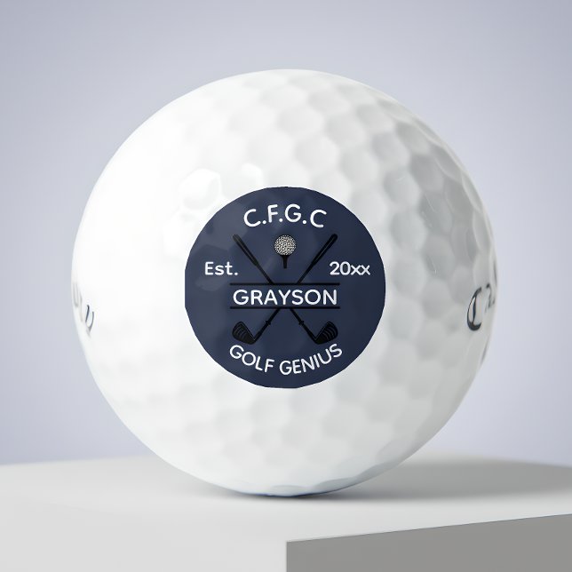 Blue Golf Genius Cross Club Name Golfball (Von Creator hochgeladen)