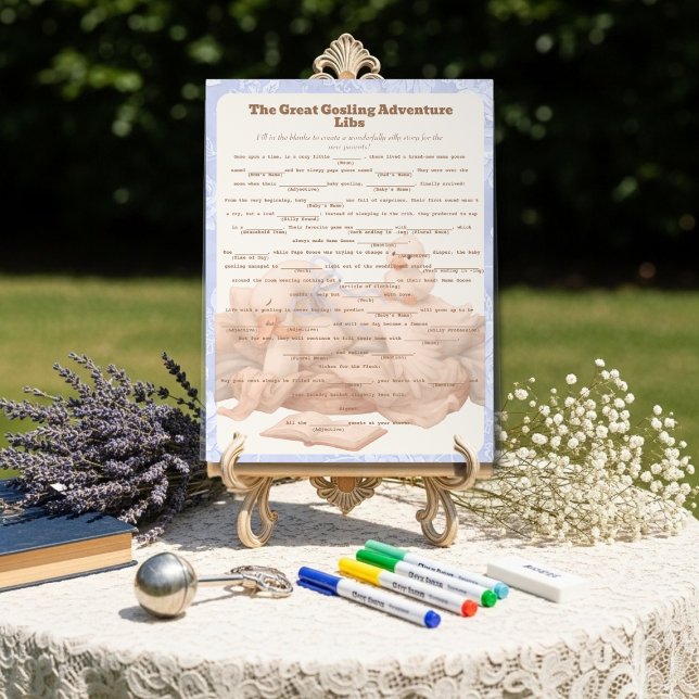 Blue Goose Libs Baby Shower Group game Acrylic  Acrylschild (Blue Goose Libs Baby Shower Group game Acrylic Acrylic Sign)