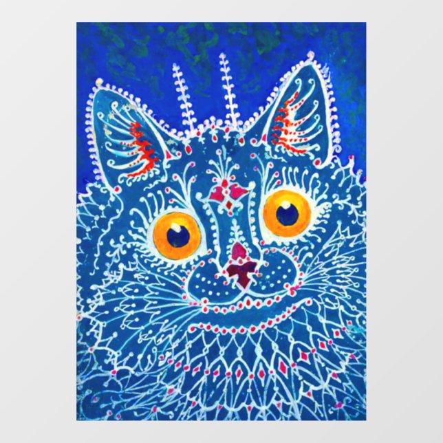 Blue Gothic Cat Fensteraufkleber (Blatt)