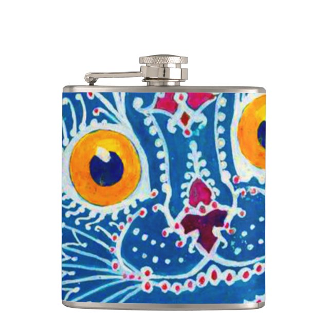 Blue Gothic Cat Flachmann (Vorderseite)