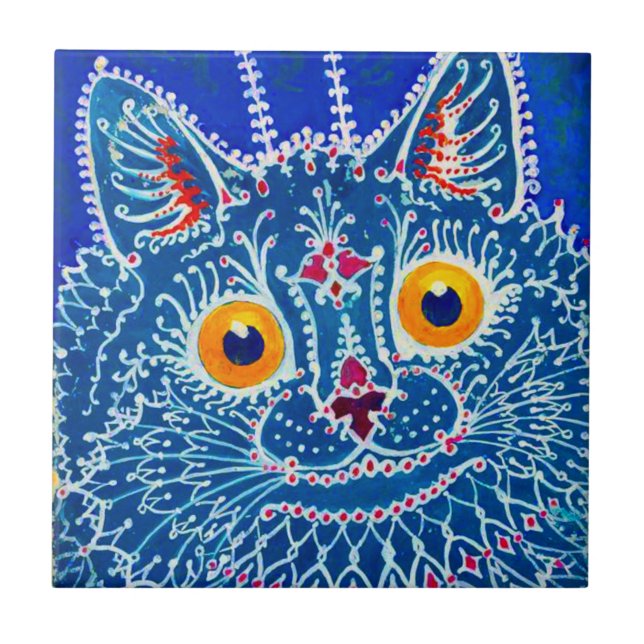 Blue Gothic Cat Fliese (Vorderseite)
