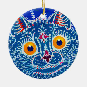 Blue Gothic Cat Keramik Ornament