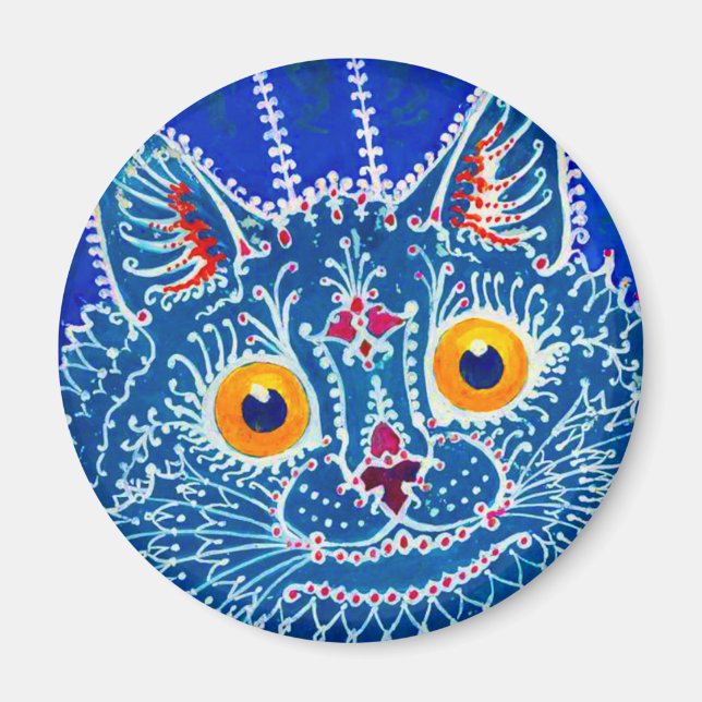 Blue Gothic Cat Magnet (Vorne)