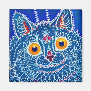 Blue Gothic Cat Magnet