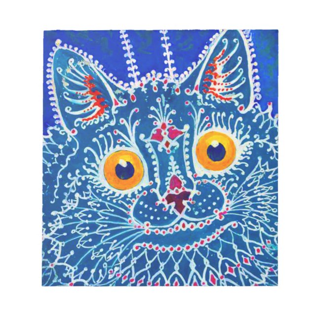 Blue Gothic Cat Notizblock (Vorderseite)
