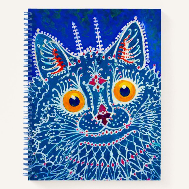Blue Gothic Cat Notizbuch (Vorderseite)