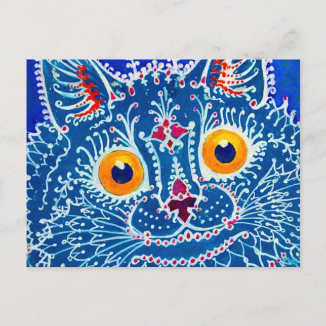 Blue Gothic Cat Postkarte (Vorderseite)