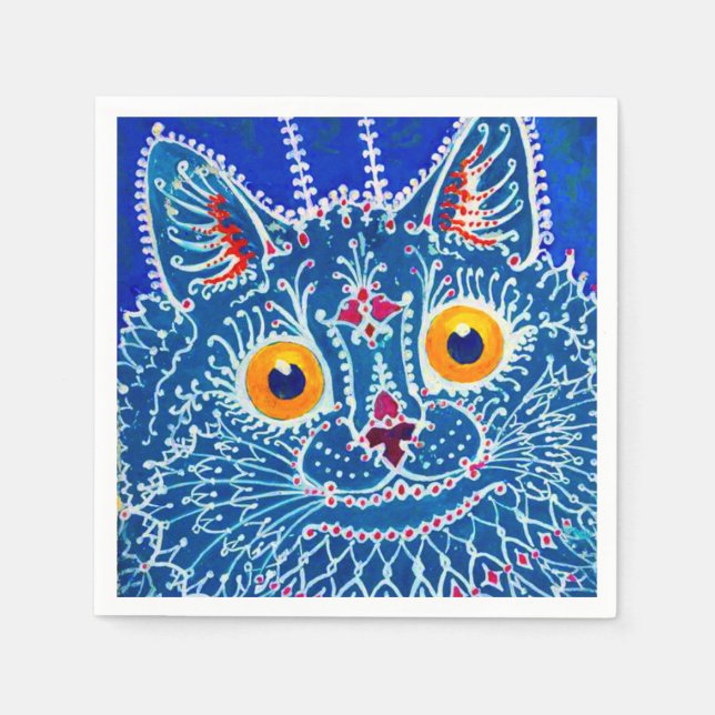 Blue Gothic Cat Serviette (Vorderseite)