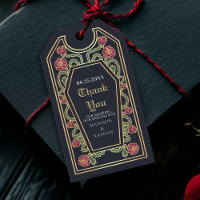 Blue Gothic Coffin Rose Hochzeit Vielen Dank