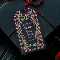 Blue Gothic Coffin Rose Hochzeit Vielen Dank