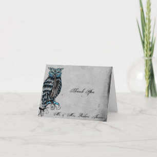 Blue Gothic Owl Posh Wedding Danke