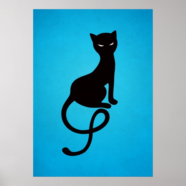 Blue Gracious Evil Black Cat Poster (Vorne)