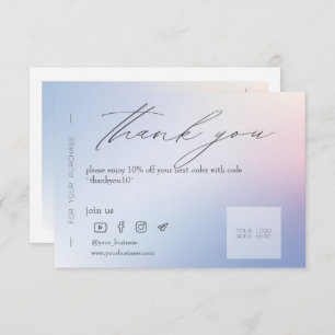 Blue Gradient Business Danke Discount Card Einladung