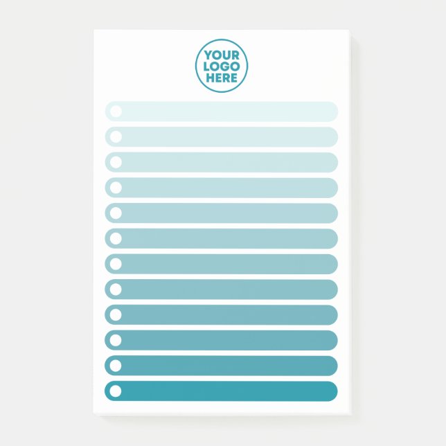 Blue Gradient Business Logo To Do List Post-it Klebezettel (Vorderseite)