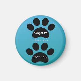 Blue Gradient Double Paw Print Remembrance Magnet