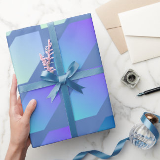 Blue Gradient Hexagon Print Geschenkpapier