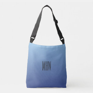 Blue Gradient kundenspezifische Monogramm-Beutel Tragetaschen Mit Langen Trägern