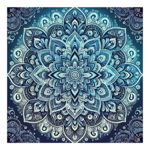 Blue Gradient Mandala Design Fotodruck
