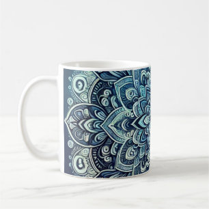 Blue Gradient Mandala Design Kaffeetasse