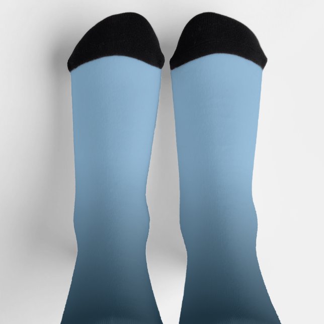 Blue Gradient Ombré Crew Socken (Oben)