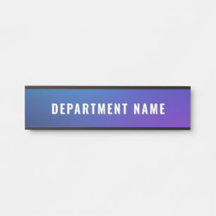 Blue Gradient Simple Department Name Türzeichen Ze Türschild