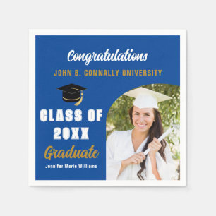 Blue Graduate Foto Arch 2024 Graduation Party Serviette