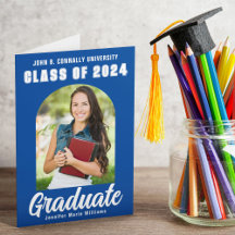 Blue Graduate Foto Moderner Bogen geklappter Absch