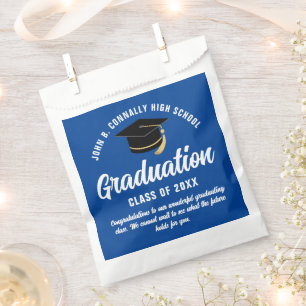 Blue Graduate Modern 2025 Custom Graduation Party Geschenktütchen