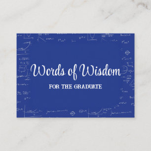 Blue Graduate Words of Wisdom Advice Begleitkarte