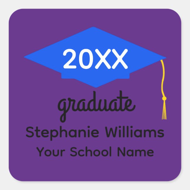 Blue Graduation Cap #1-3 Stickers (Vorderseite)