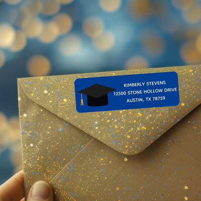 Blue Graduation Cap 2023 Party Rücksendeadresse (Von Creator hochgeladen)