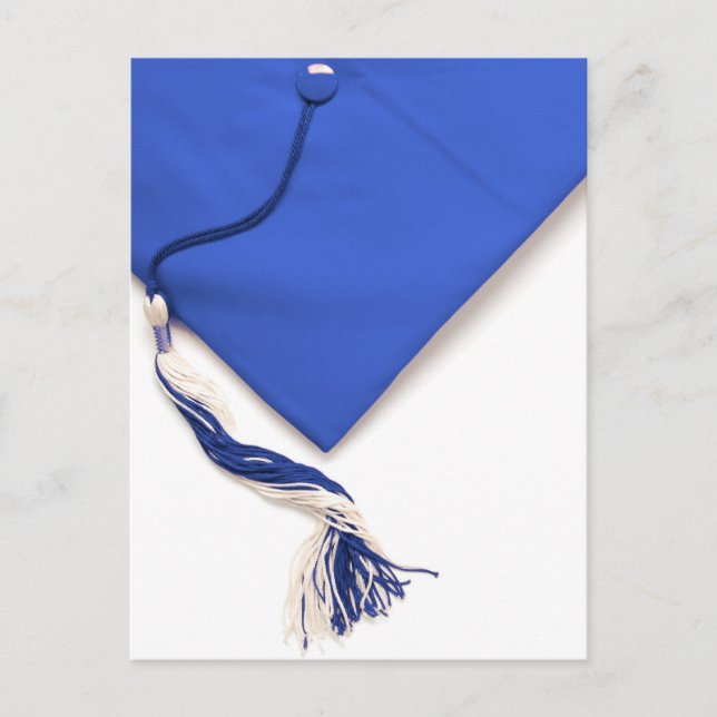 Blue Graduation Cap and Tassel Postcard Ankündigungspostkarte (Vorderseite)