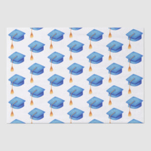 Blue Graduation Cap mit Tassels Abschluss Seidenpapier