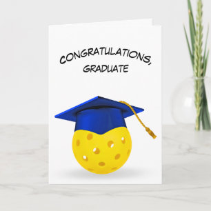 Blue Graduation Cap On a Pickleball Karte
