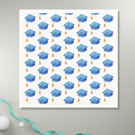 Blue Graduation Cap Personalisierter Abschluss Nap Serviette