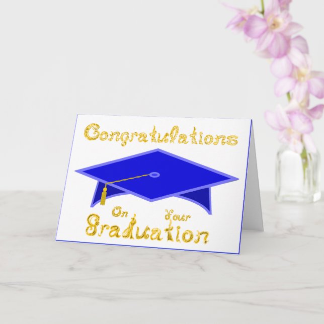Blue Graduation Cap Printable Party Hat oder Karte (Orchidee)