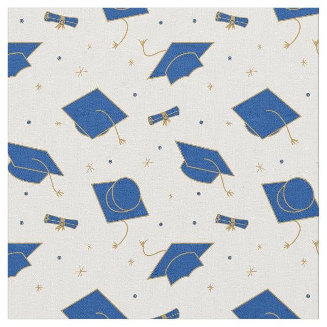 Blue Graduation Cap Toss Stoff (Nahaufnahme)