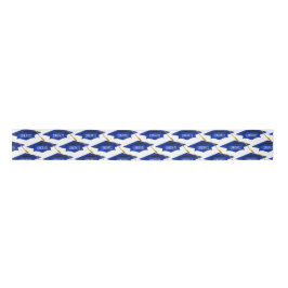 Blue Graduation Caps mit Glückwunsch Text Satinband