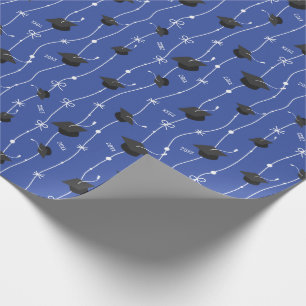 Blue Graduation Caps und Ribbon Geschenkpapier