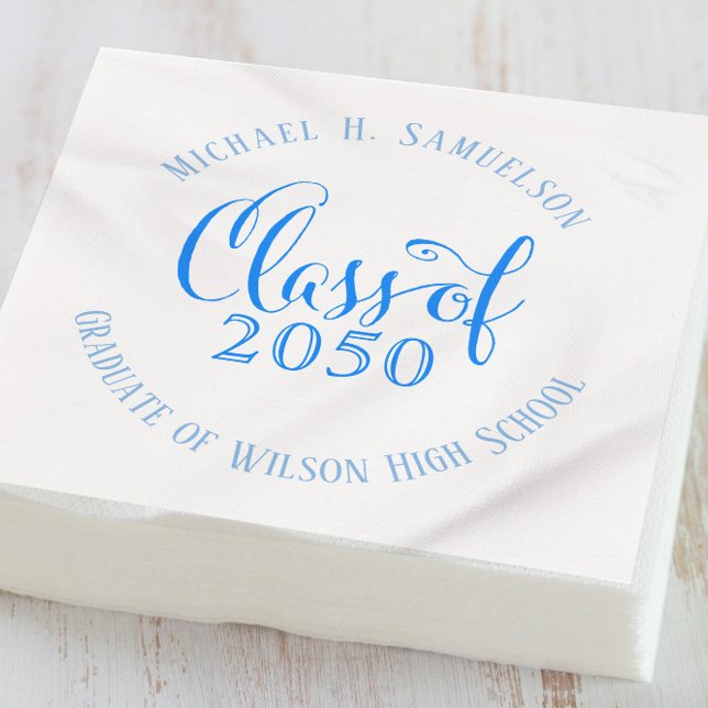 Blue Graduation Party Classic Custom Serviette (Von Creator hochgeladen)